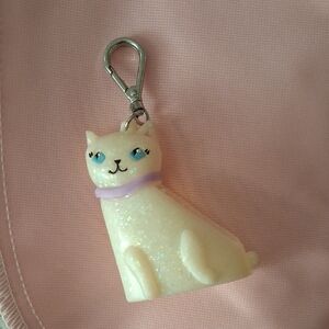 Bath & Body Works Cream Glitter Cat Sanitizer HOLDER with Lavender Collar